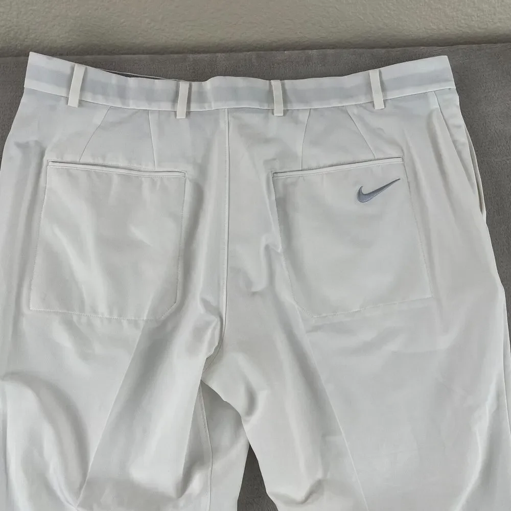 Nike Flex Hybrid Pants Men 38x32‎ White Performance Golf Straight Fit Vents